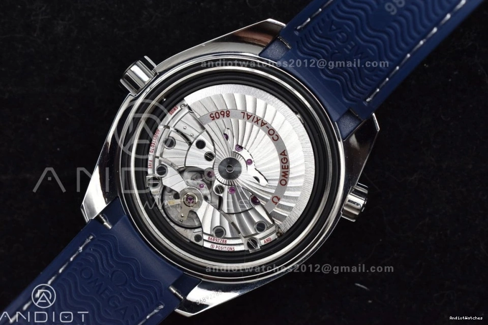 1009 A8605 Edition Clone Blue Best Ceramic VSF Dial 1:1 Blue GMT Strap Ocean 600M Planet Bezel on Rubber Super Trendsetting Co-Axial 43.5mm 0403